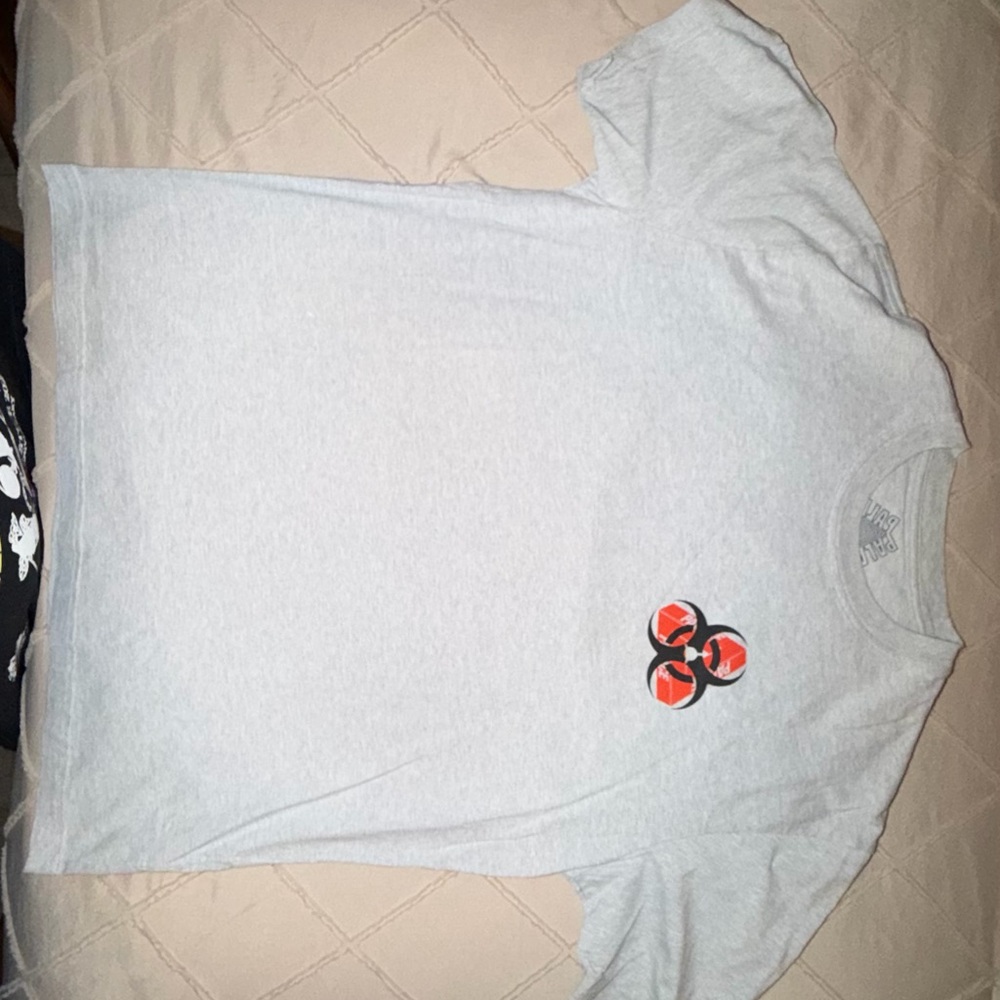 PALACE Light Gray Tee with Red and Black Design